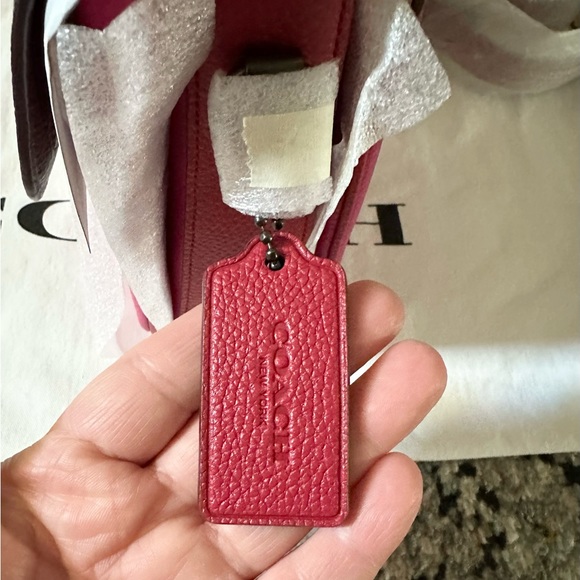 Coach Cassie Signature Block Tan/Pink/Red - Picture 10 of 11